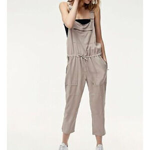 Aritzia Wilfred Free Valletta Overalls Jumpsuit One-Piece Khaki XS Crop